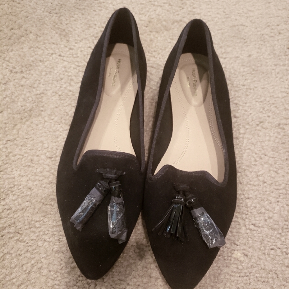 Black Hush Puppies loafers